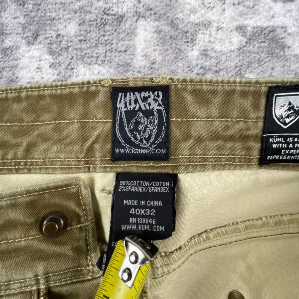 Kuhl Mens 40x32 Ryder Pants Khaki Patina Dye Distressed Outdoor Hiking Workwear - Picture 11 of 16